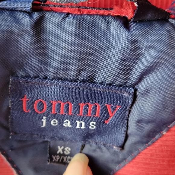 VINTAGE Tommy Hilfiger Tommy 90's/Y2K Red Anorak Jacket Size XS Hooded Zipper - Picture 9 of 16